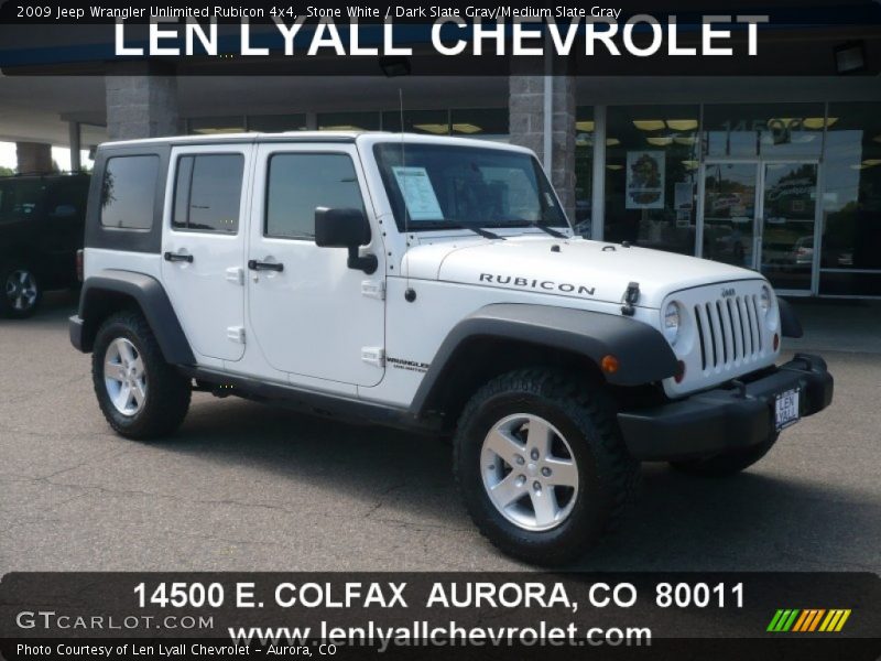 Stone White / Dark Slate Gray/Medium Slate Gray 2009 Jeep Wrangler Unlimited Rubicon 4x4