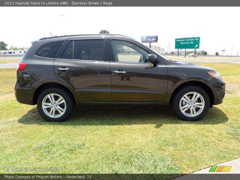 Espresso Brown / Beige 2011 Hyundai Santa Fe Limited AWD