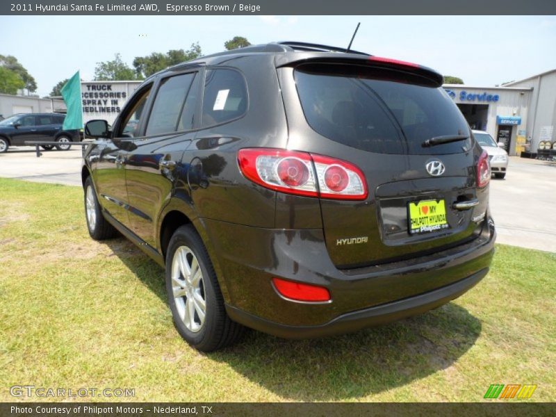 Espresso Brown / Beige 2011 Hyundai Santa Fe Limited AWD