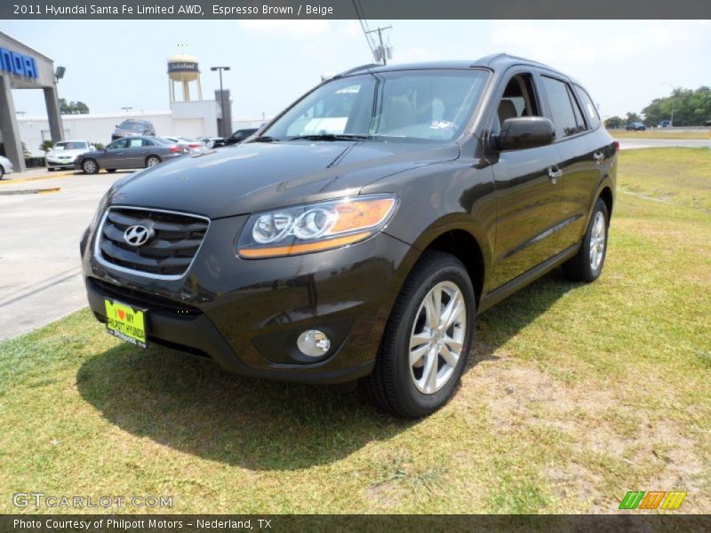 Espresso Brown / Beige 2011 Hyundai Santa Fe Limited AWD
