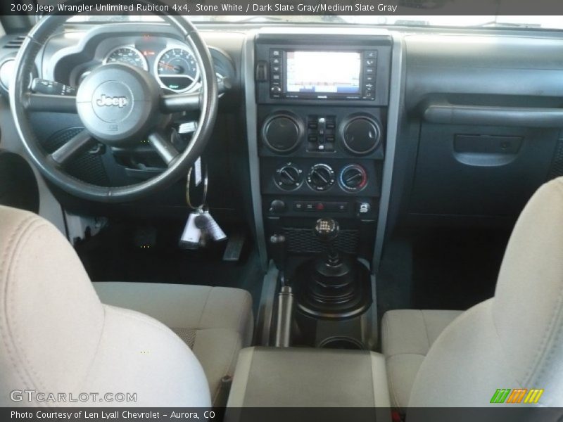Stone White / Dark Slate Gray/Medium Slate Gray 2009 Jeep Wrangler Unlimited Rubicon 4x4
