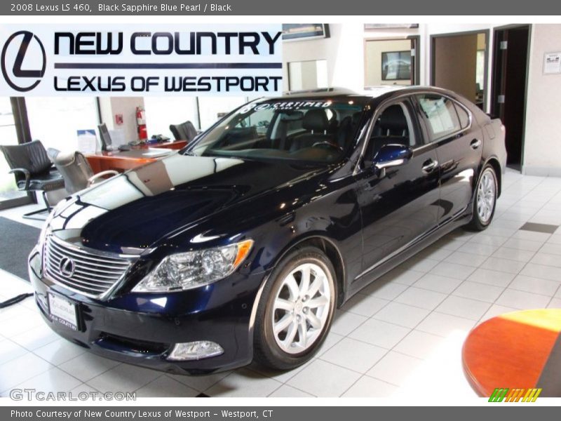 Black Sapphire Blue Pearl / Black 2008 Lexus LS 460