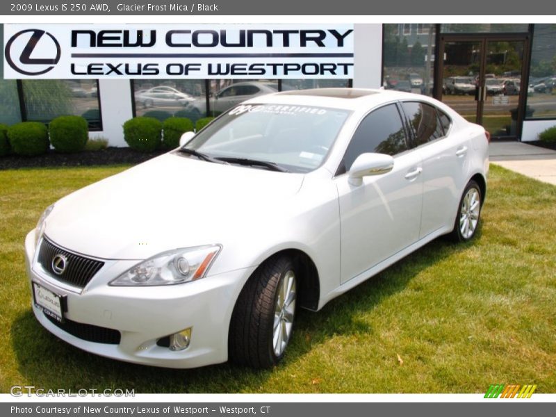 Glacier Frost Mica / Black 2009 Lexus IS 250 AWD