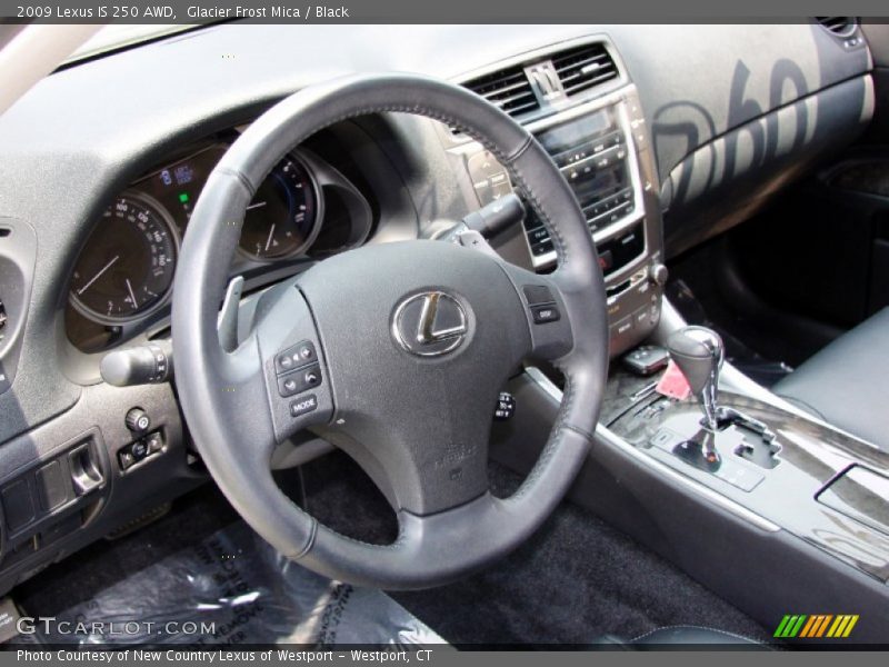 Glacier Frost Mica / Black 2009 Lexus IS 250 AWD
