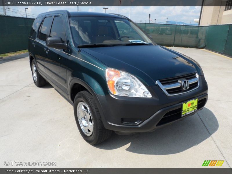 Clover Green Pearl / Saddle 2003 Honda CR-V LX