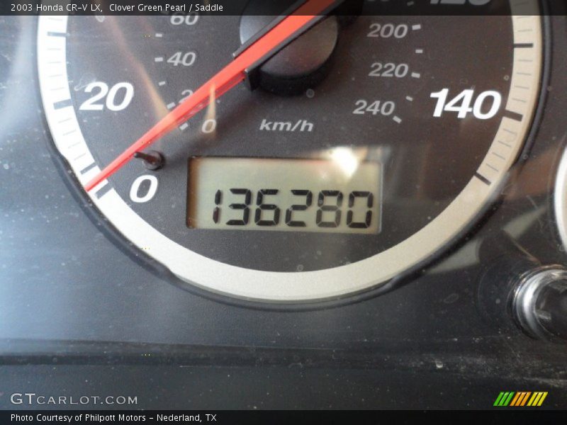 Clover Green Pearl / Saddle 2003 Honda CR-V LX