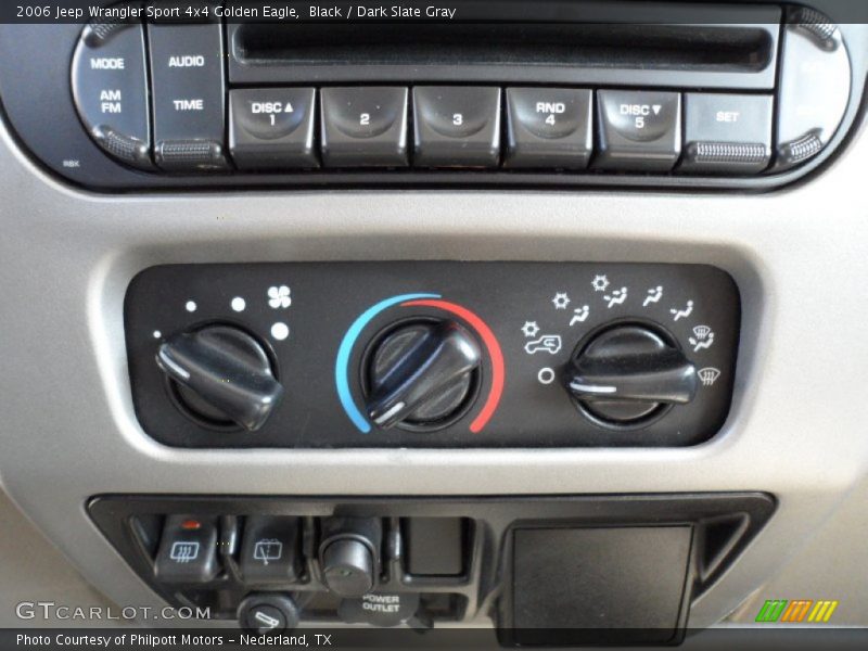 Controls of 2006 Wrangler Sport 4x4 Golden Eagle