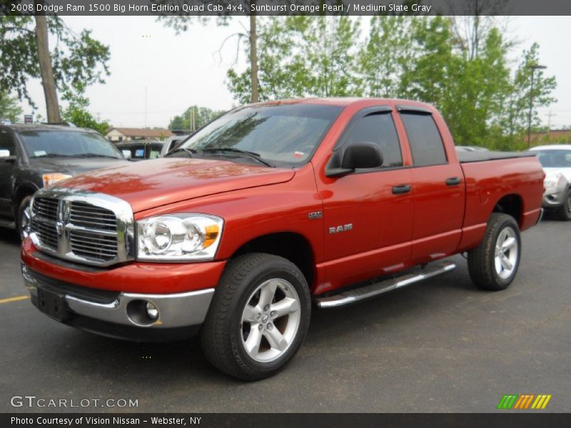 Sunburst Orange Pearl / Medium Slate Gray 2008 Dodge Ram 1500 Big Horn Edition Quad Cab 4x4