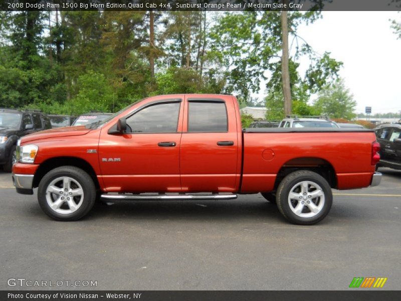 Sunburst Orange Pearl / Medium Slate Gray 2008 Dodge Ram 1500 Big Horn Edition Quad Cab 4x4