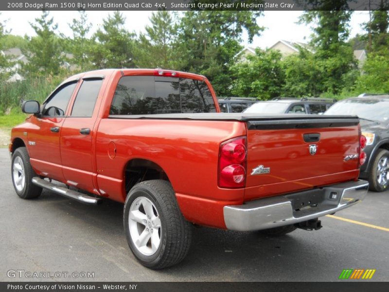 Sunburst Orange Pearl / Medium Slate Gray 2008 Dodge Ram 1500 Big Horn Edition Quad Cab 4x4