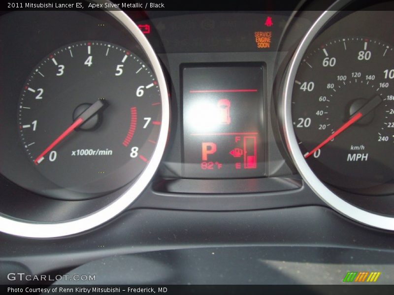 Apex Silver Metallic / Black 2011 Mitsubishi Lancer ES