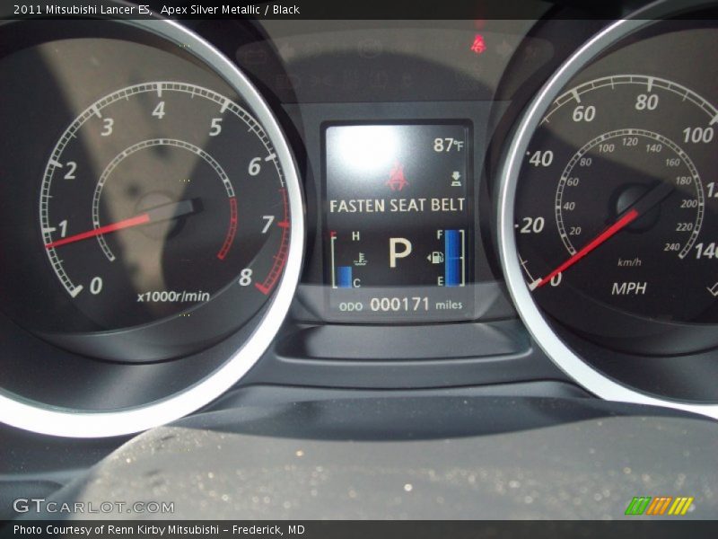 Apex Silver Metallic / Black 2011 Mitsubishi Lancer ES