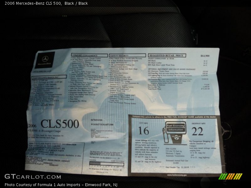 Black / Black 2006 Mercedes-Benz CLS 500