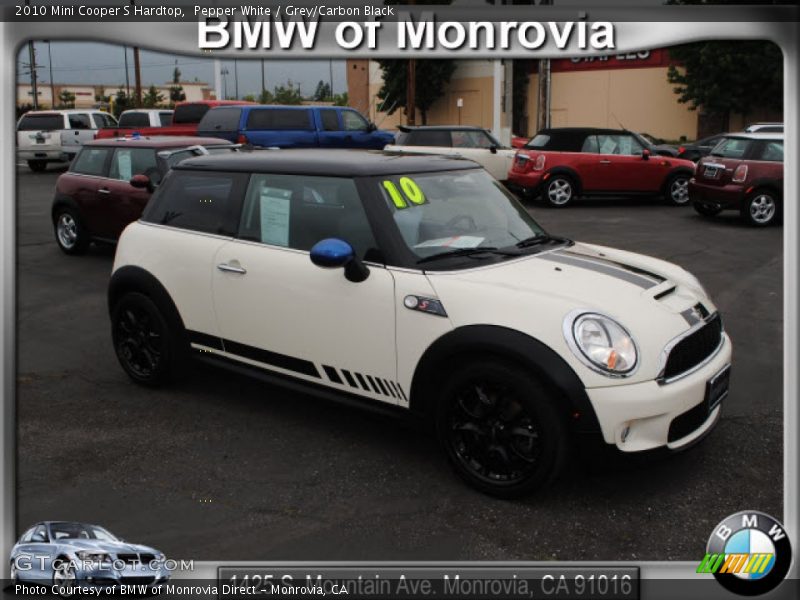 Pepper White / Grey/Carbon Black 2010 Mini Cooper S Hardtop