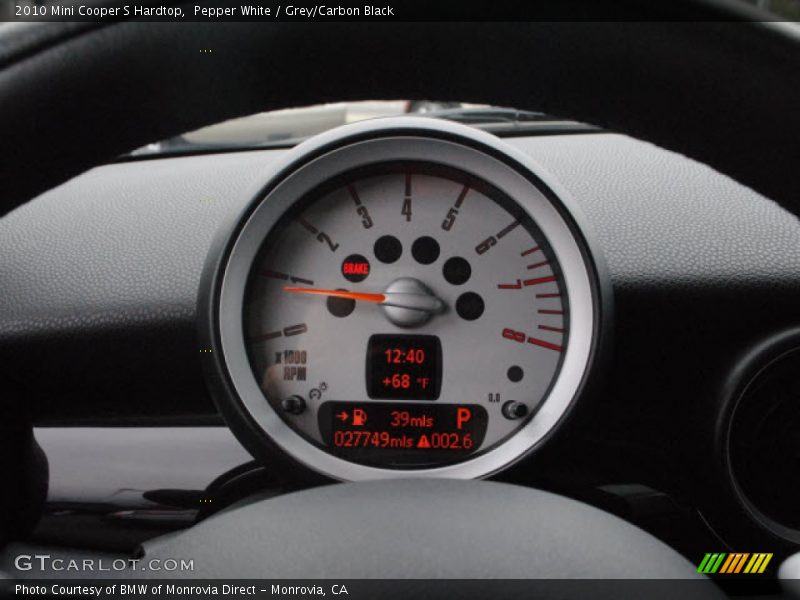 Pepper White / Grey/Carbon Black 2010 Mini Cooper S Hardtop
