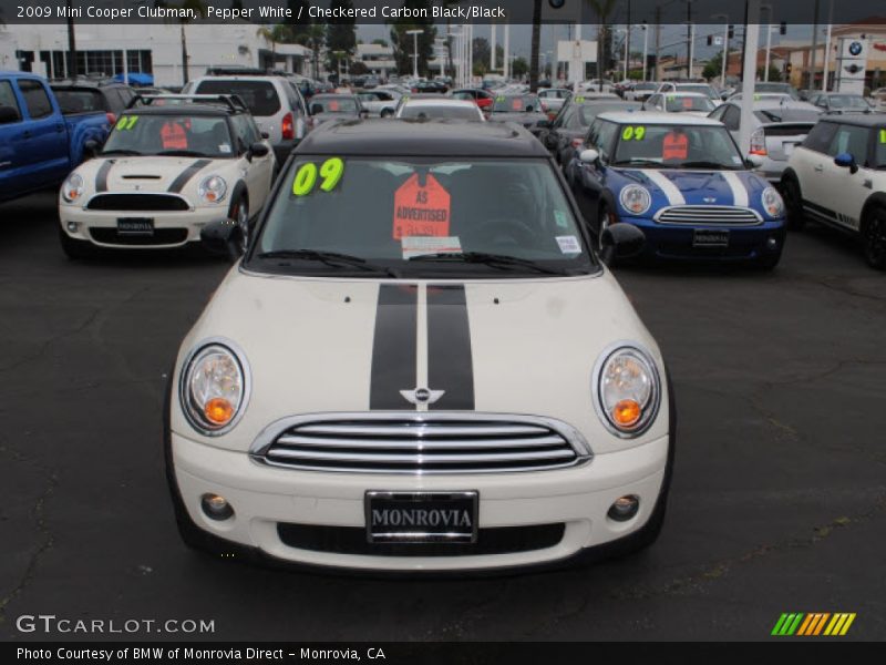 Pepper White / Checkered Carbon Black/Black 2009 Mini Cooper Clubman