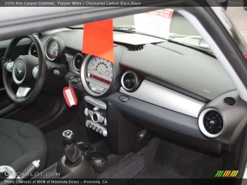 Pepper White / Checkered Carbon Black/Black 2009 Mini Cooper Clubman