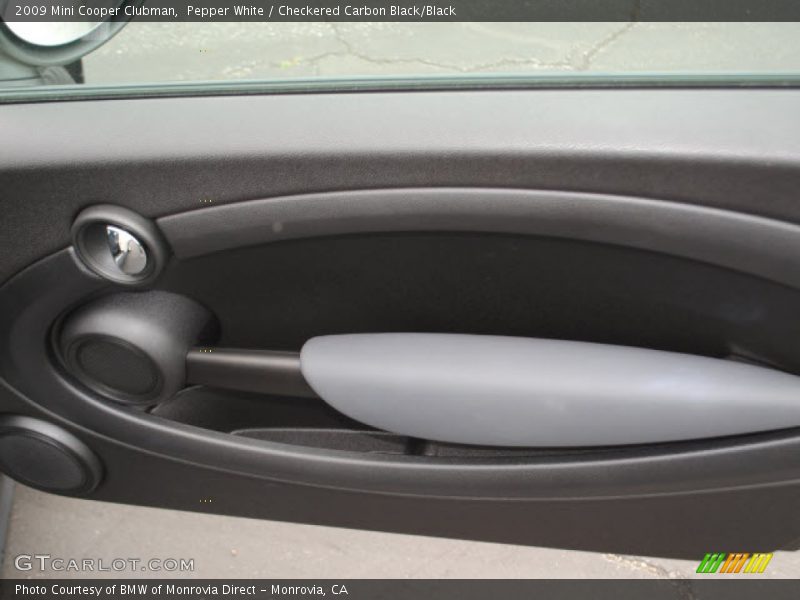 Pepper White / Checkered Carbon Black/Black 2009 Mini Cooper Clubman