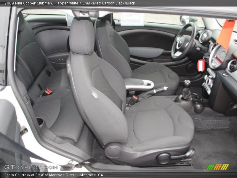 Pepper White / Checkered Carbon Black/Black 2009 Mini Cooper Clubman