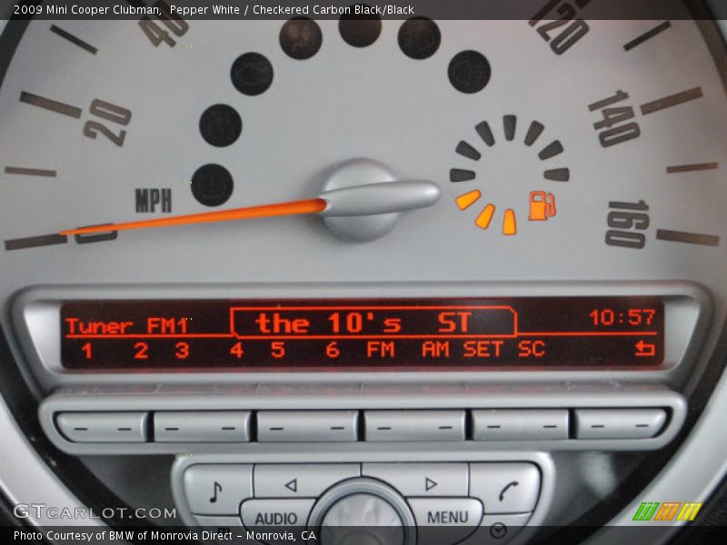 Pepper White / Checkered Carbon Black/Black 2009 Mini Cooper Clubman