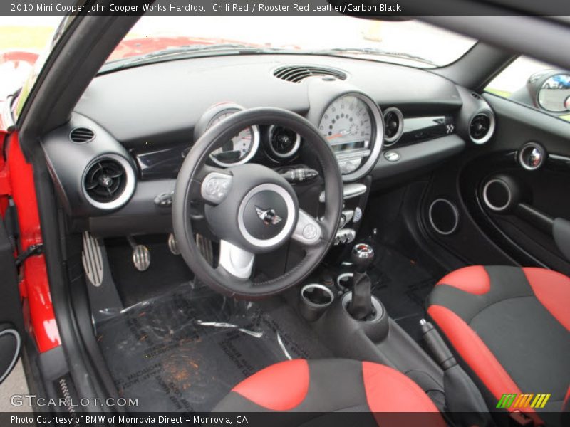  2010 Cooper John Cooper Works Hardtop Rooster Red Leather/Carbon Black Interior