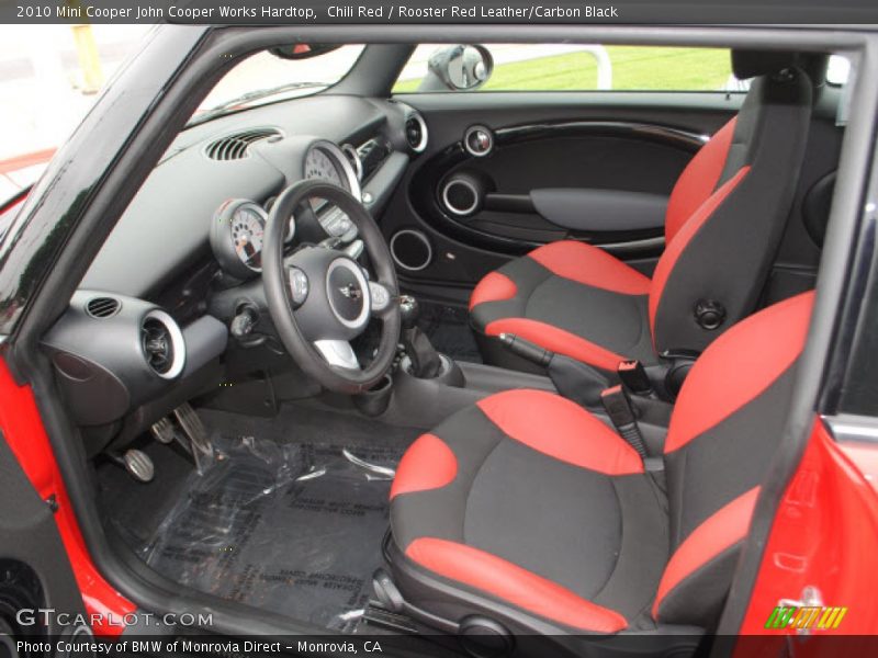  2010 Cooper John Cooper Works Hardtop Rooster Red Leather/Carbon Black Interior