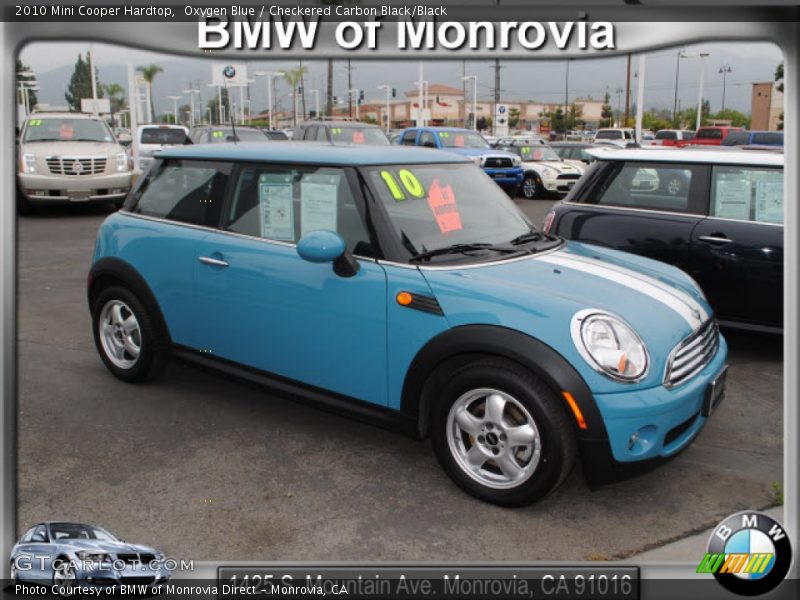 Oxygen Blue / Checkered Carbon Black/Black 2010 Mini Cooper Hardtop
