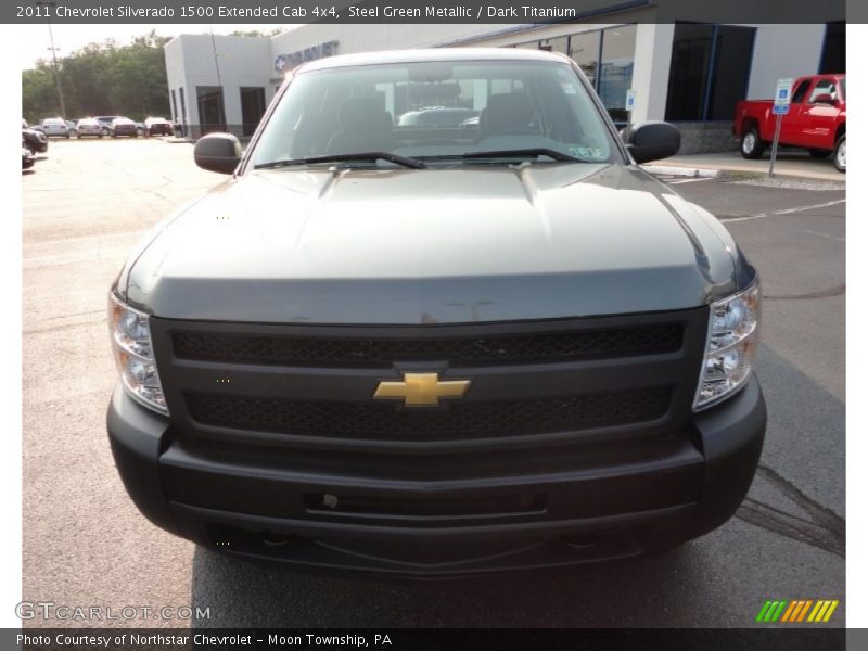 Steel Green Metallic / Dark Titanium 2011 Chevrolet Silverado 1500 Extended Cab 4x4