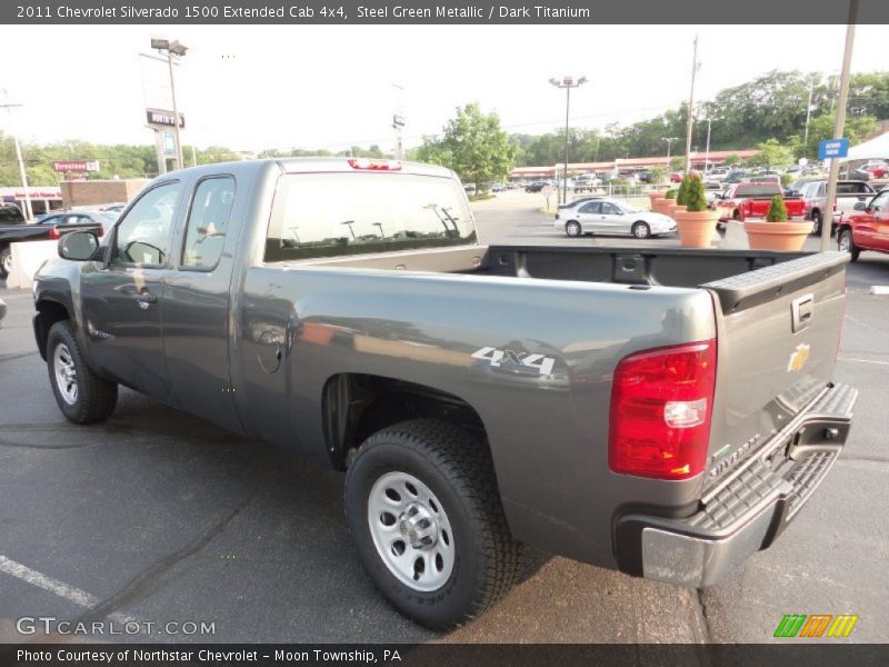 Steel Green Metallic / Dark Titanium 2011 Chevrolet Silverado 1500 Extended Cab 4x4