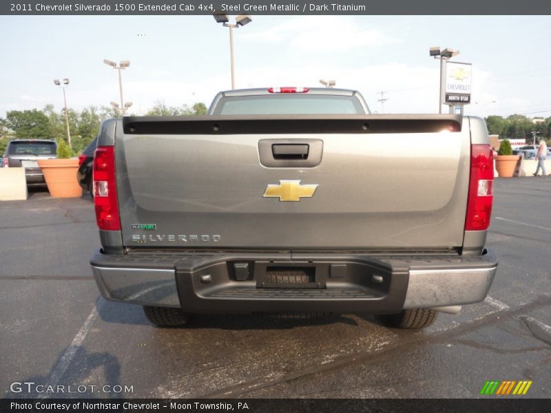 Steel Green Metallic / Dark Titanium 2011 Chevrolet Silverado 1500 Extended Cab 4x4