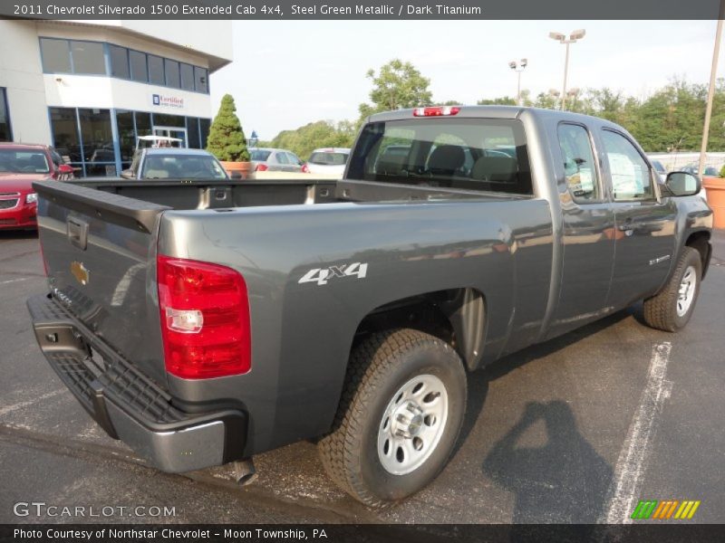 Steel Green Metallic / Dark Titanium 2011 Chevrolet Silverado 1500 Extended Cab 4x4