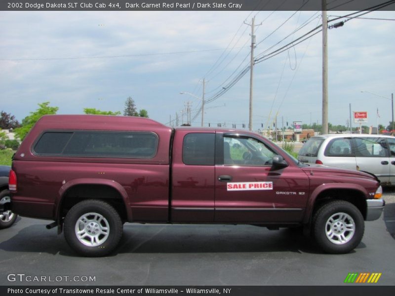 Dark Garnet Red Pearl / Dark Slate Gray 2002 Dodge Dakota SLT Club Cab 4x4