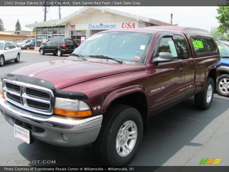 Dark Garnet Red Pearl / Dark Slate Gray 2002 Dodge Dakota SLT Club Cab 4x4