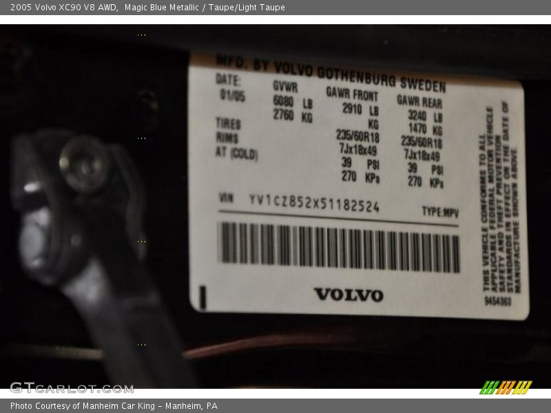 Magic Blue Metallic / Taupe/Light Taupe 2005 Volvo XC90 V8 AWD