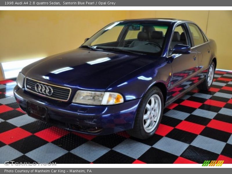 Santorin Blue Pearl / Opal Grey 1998 Audi A4 2.8 quattro Sedan