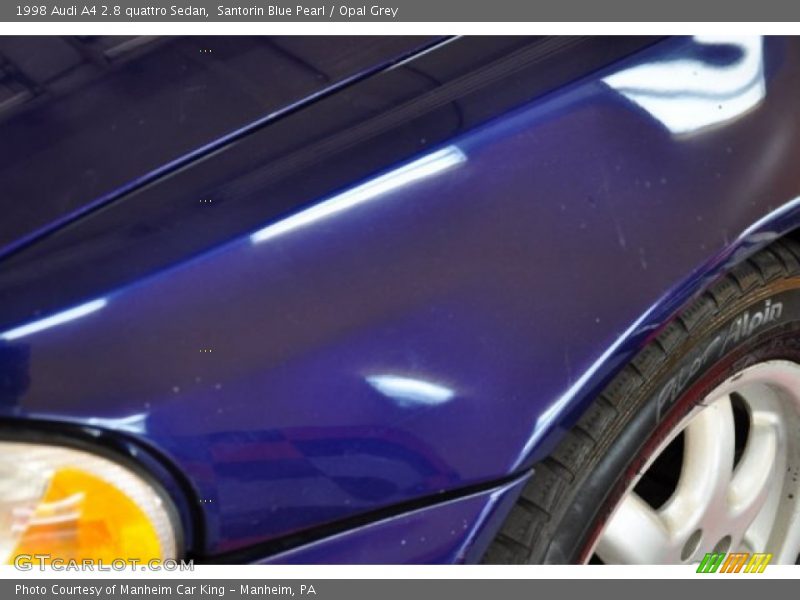 Santorin Blue Pearl / Opal Grey 1998 Audi A4 2.8 quattro Sedan