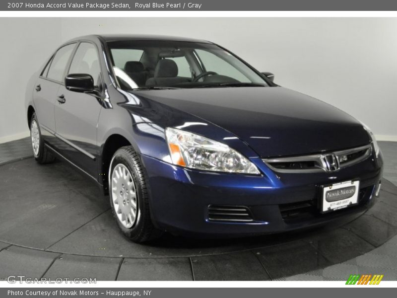 Royal Blue Pearl / Gray 2007 Honda Accord Value Package Sedan