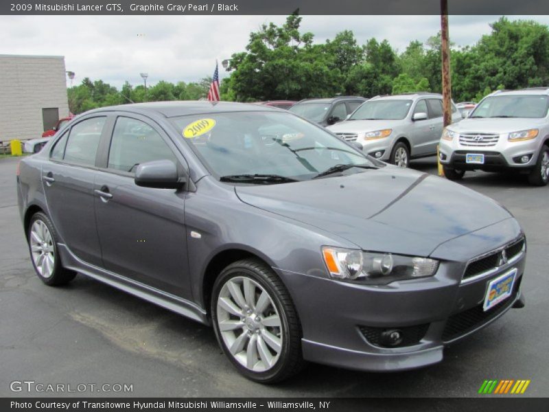 Graphite Gray Pearl / Black 2009 Mitsubishi Lancer GTS