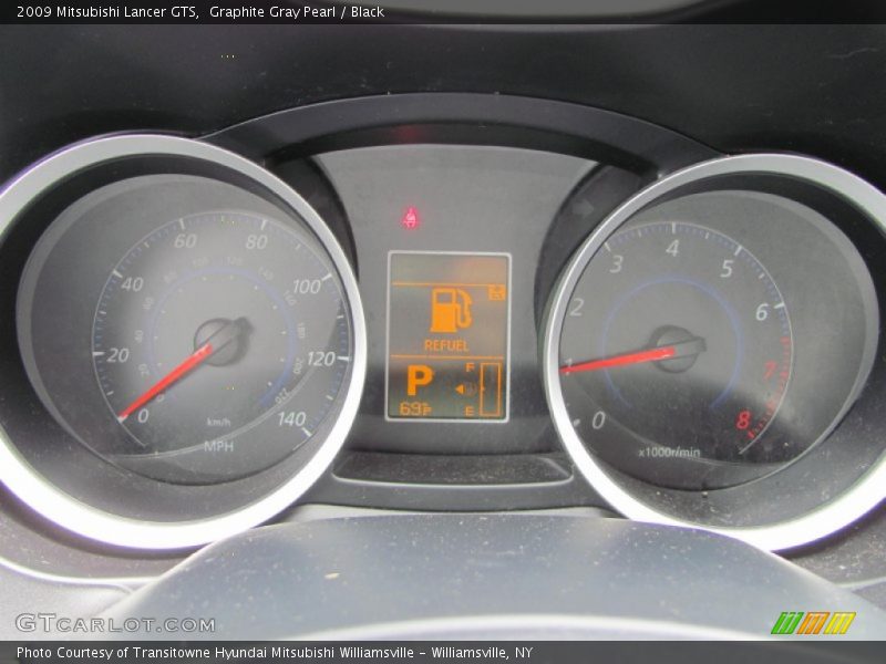 Graphite Gray Pearl / Black 2009 Mitsubishi Lancer GTS