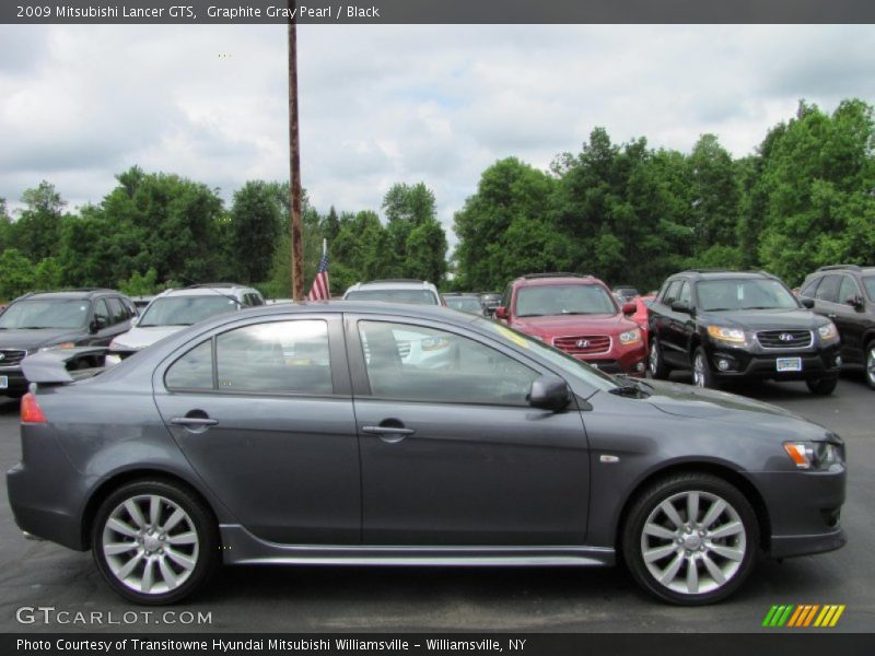 Graphite Gray Pearl / Black 2009 Mitsubishi Lancer GTS