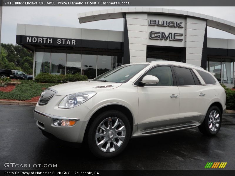 White Diamond Tricoat / Cashmere/Cocoa 2011 Buick Enclave CXL AWD