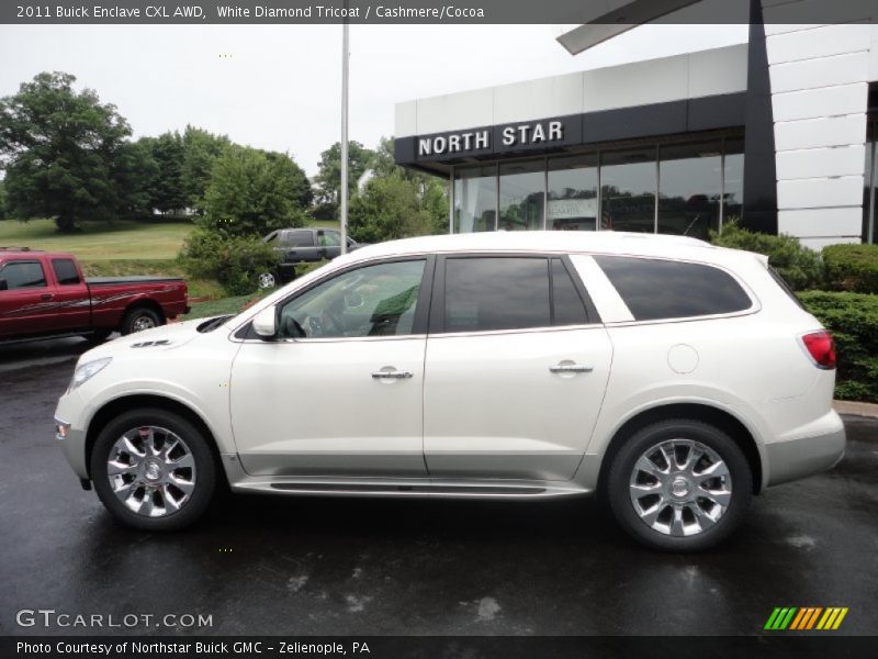 White Diamond Tricoat / Cashmere/Cocoa 2011 Buick Enclave CXL AWD