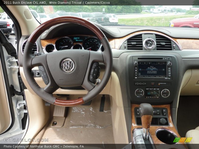 White Diamond Tricoat / Cashmere/Cocoa 2011 Buick Enclave CXL AWD