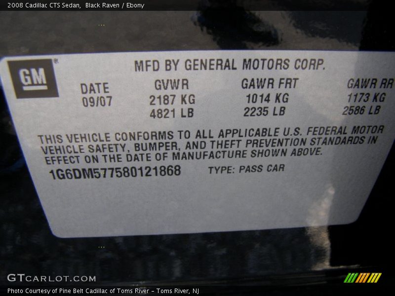 Black Raven / Ebony 2008 Cadillac CTS Sedan
