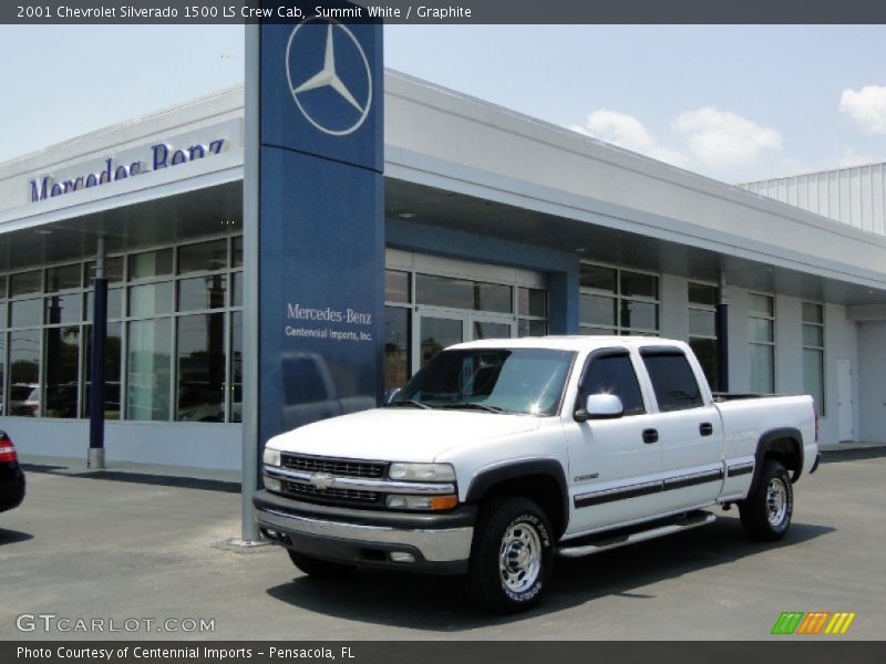 Summit White / Graphite 2001 Chevrolet Silverado 1500 LS Crew Cab