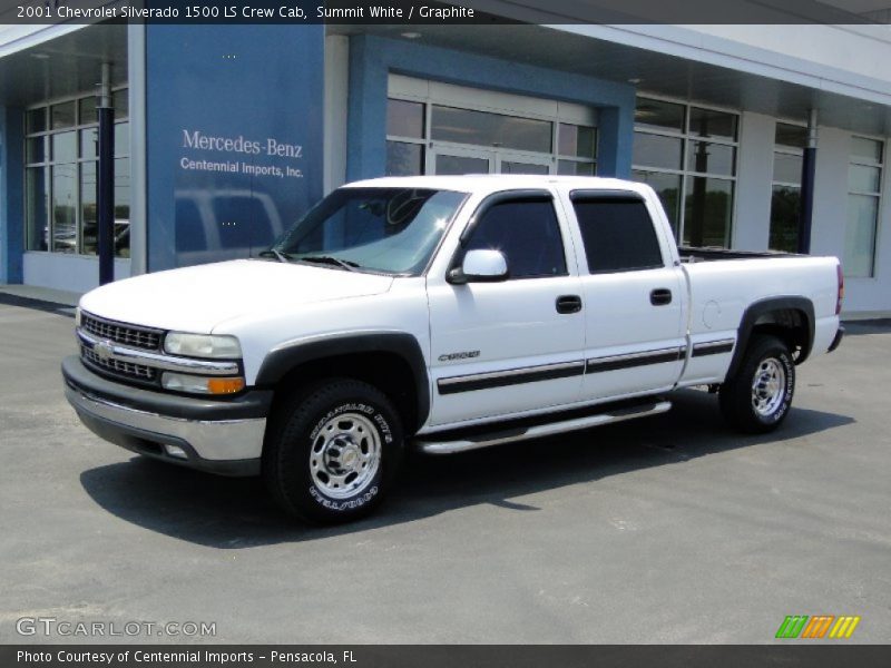 Summit White / Graphite 2001 Chevrolet Silverado 1500 LS Crew Cab