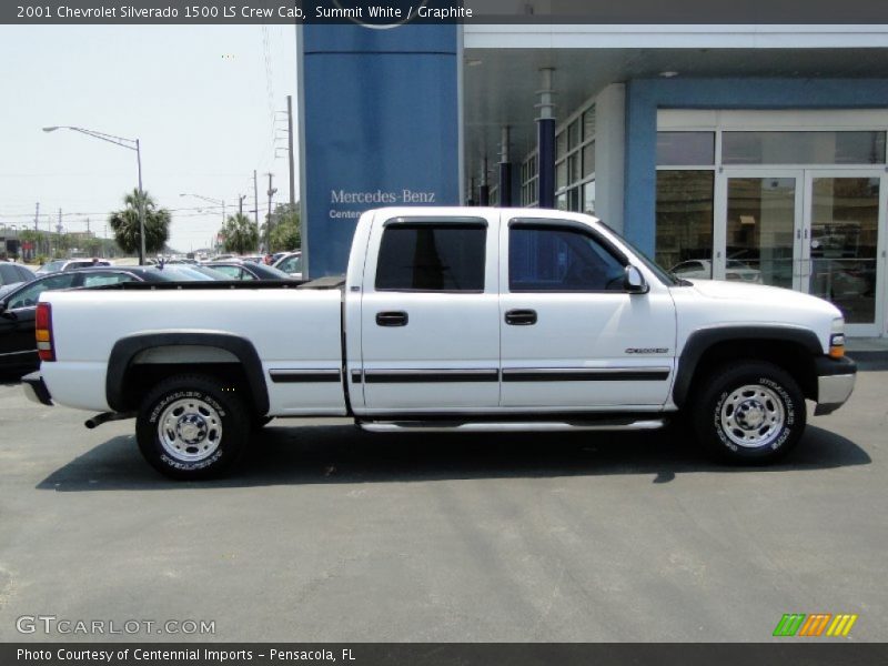 Summit White / Graphite 2001 Chevrolet Silverado 1500 LS Crew Cab