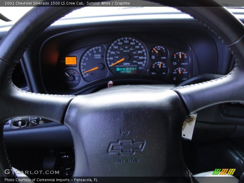 Summit White / Graphite 2001 Chevrolet Silverado 1500 LS Crew Cab