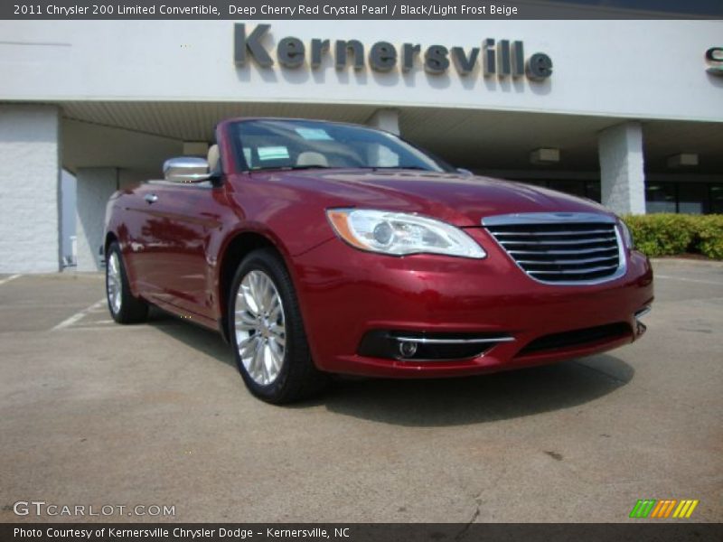 Deep Cherry Red Crystal Pearl / Black/Light Frost Beige 2011 Chrysler 200 Limited Convertible