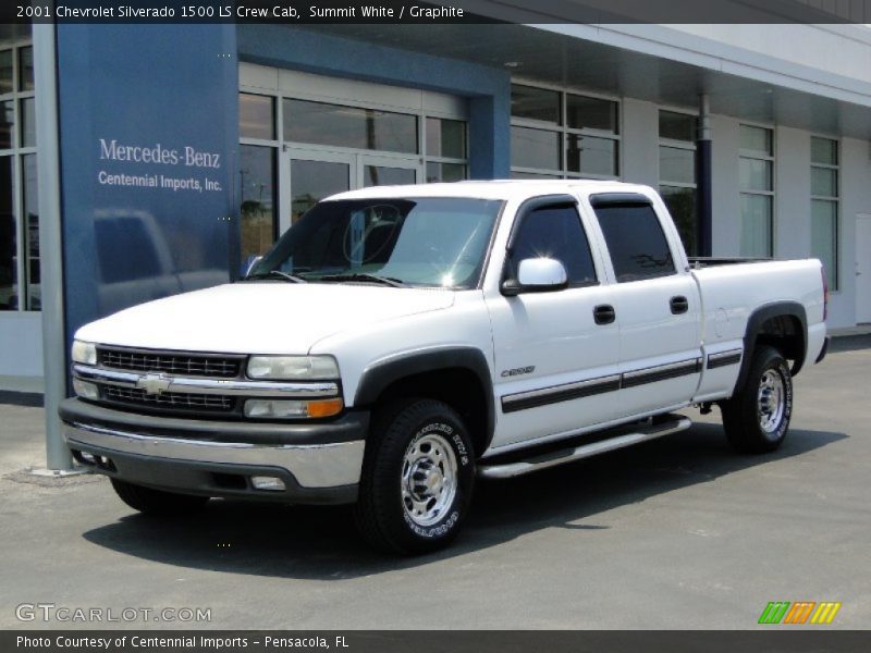 Summit White / Graphite 2001 Chevrolet Silverado 1500 LS Crew Cab
